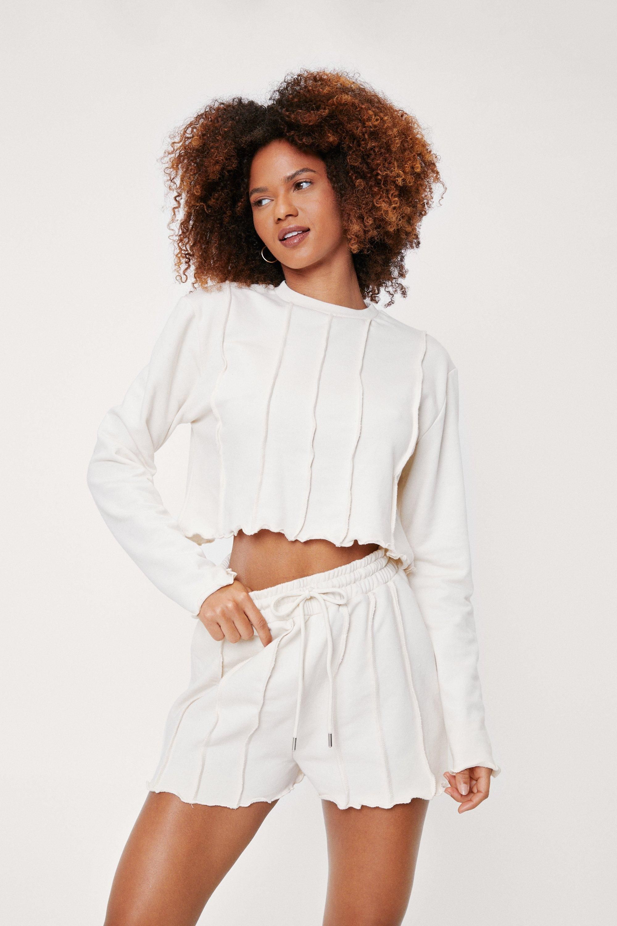 Seam Detail Sweater and Shorts Lounge Set | Nasty Gal (US)