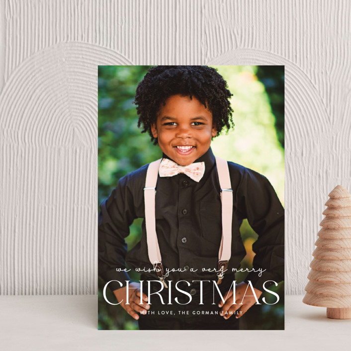 "Simple Merry" - Customizable Holiday Postcards in White by Annie Holmquist. | Minted