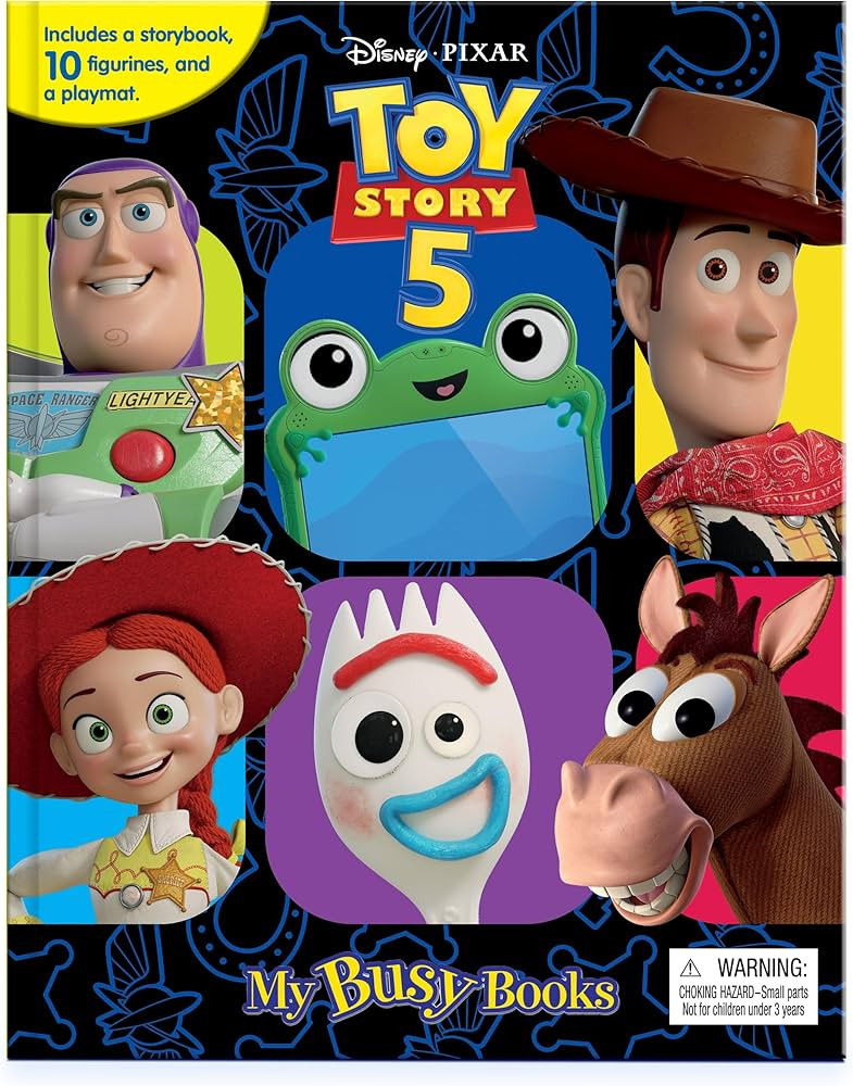 Disney / Pixar Toy Story 5 My Busy Books - Storybook, 10 figurines, playmat | Amazon (US)