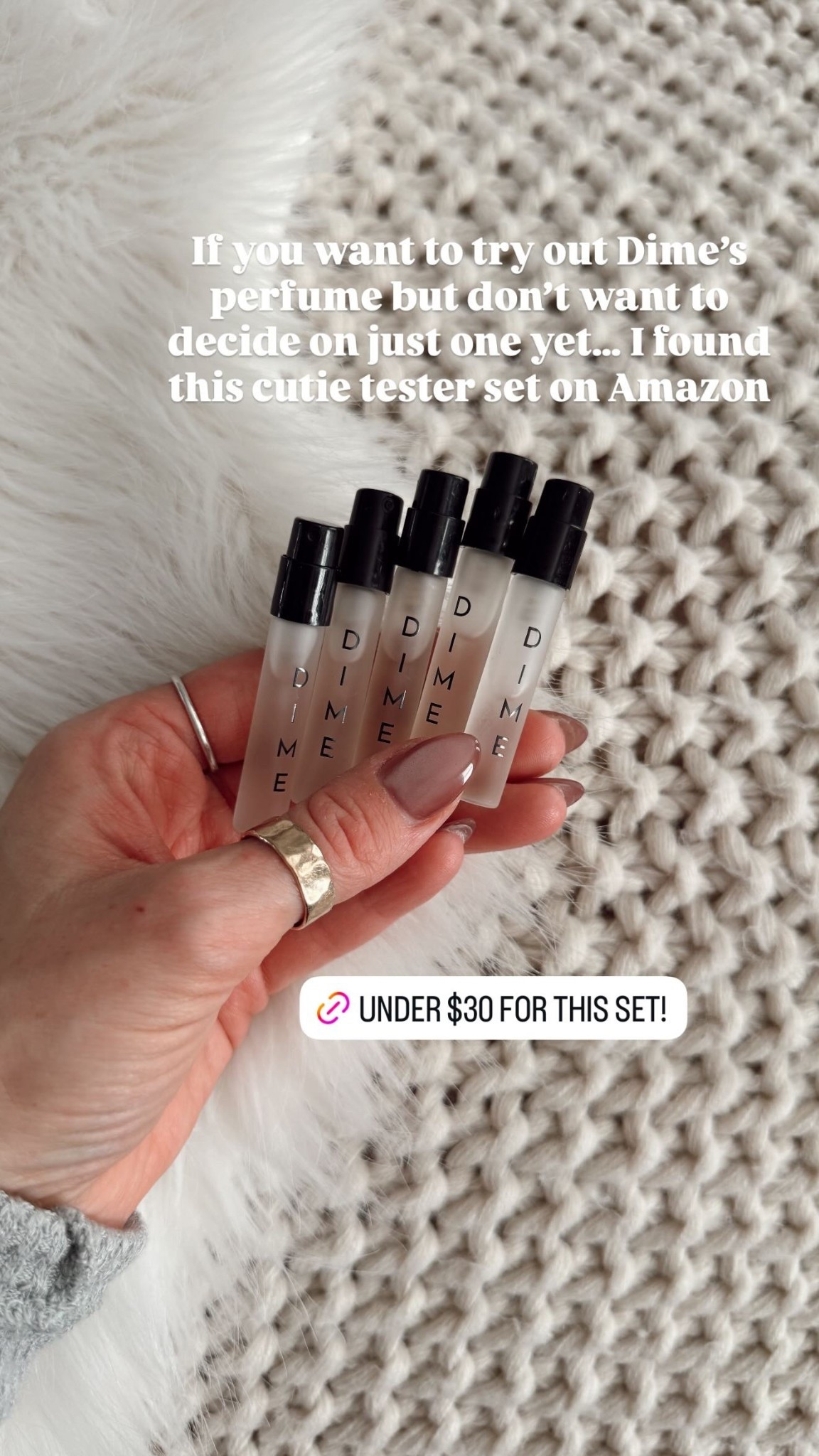 If you want to try out Dime’s perfume but don’t want to decide on just one yet… I found this cutie tester set on Amazon