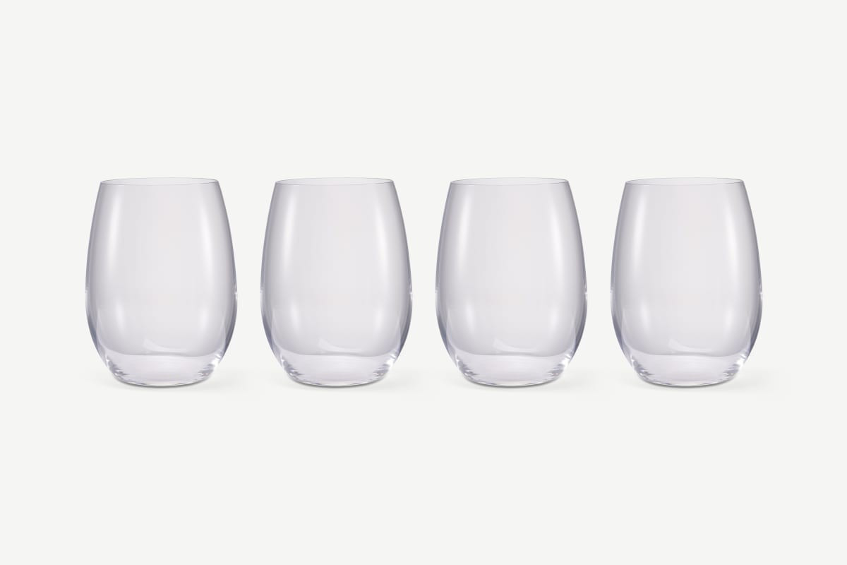 HomeKitchenGlasswareNUDE Glassware Set of 4 Rounded Tumblers, Clear | MADE.COM (UK)