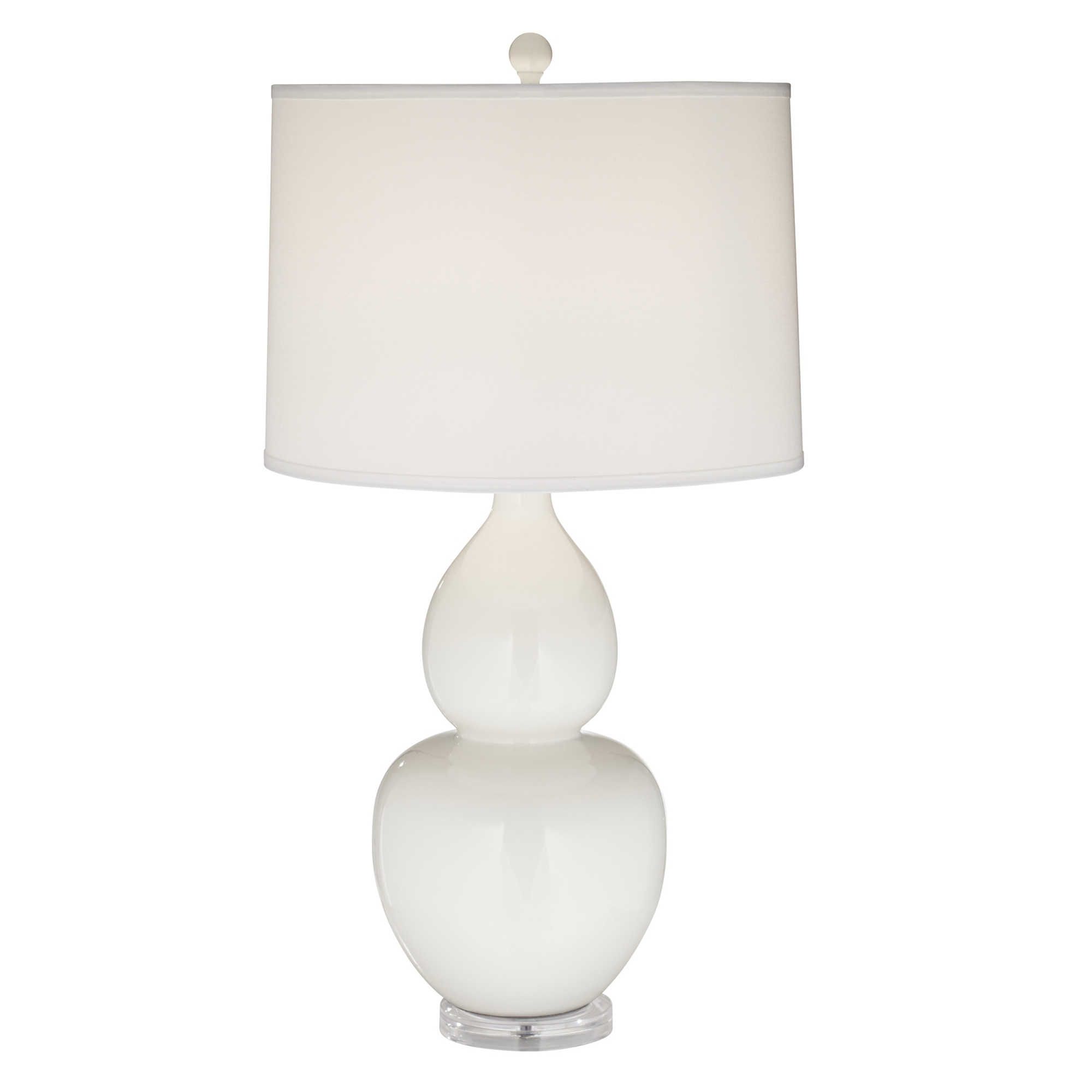 Pacific Coast® Lighting White Contempo Table Lamp in White with Drum Shade | Bed Bath & Beyond