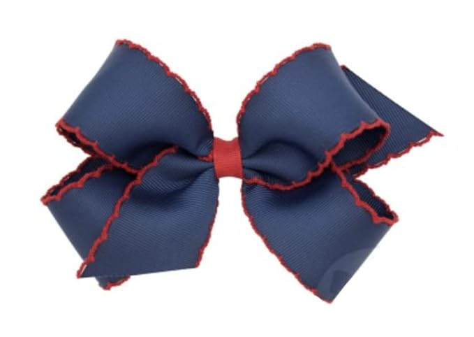Wee Ones Girls' Classic Grosgrain Moonstitch Edge Hair Bow on a WeeStay Hair Clip, Contrasting Ed... | Amazon (US)