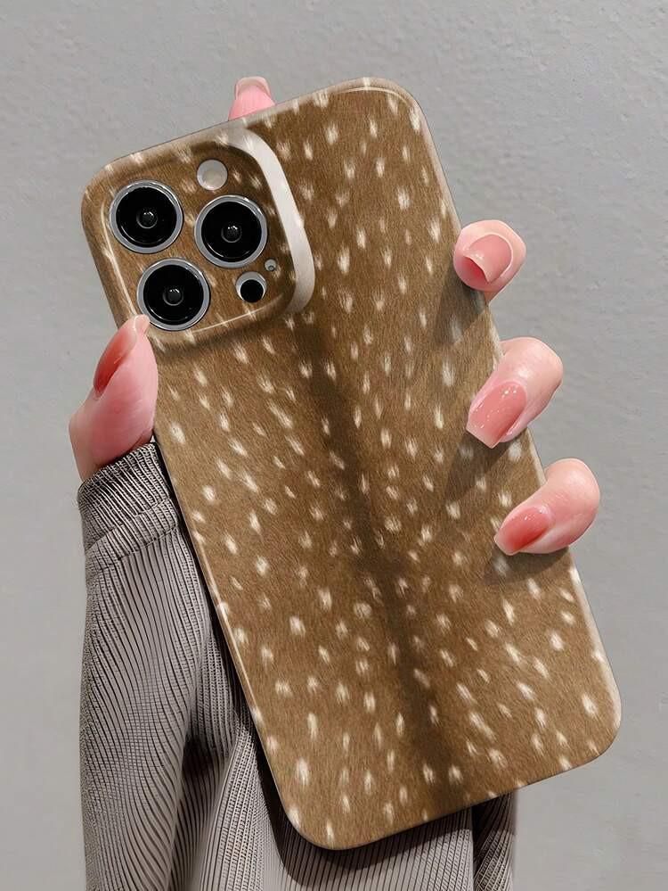 1pc Nature Inspired Deer Print Glossy Soft Protective Phone Case, Compatible With Iphone 11/12/13/14/15/16 Pro Max,International Version, Not The Domestic Version | SHEIN