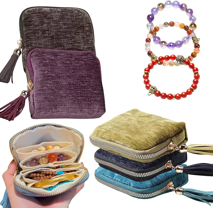 2026 New Travel Jewelry Case Organizer, Portable Travel Jewelry Organizer, Jewelry Pouch for Jour... | Amazon (US)