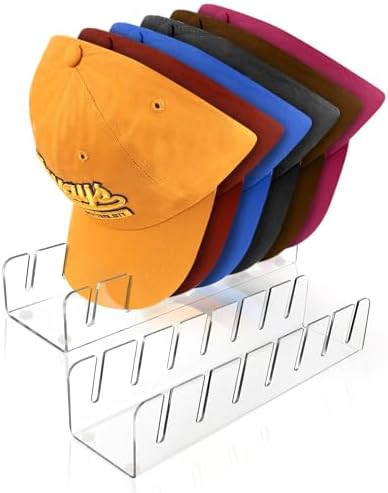 Baseball Caps Hat Stand & Holder Organizer, Acrylic No-Install Rack Closet Display, Storage for 1... | Amazon (US)