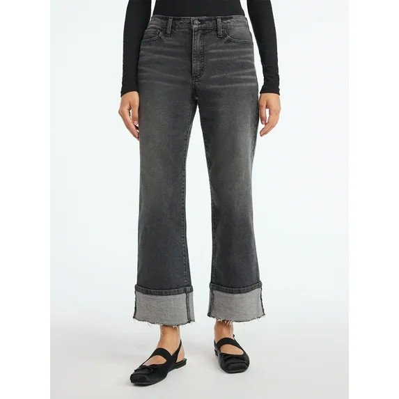 Scoop Women's High Rise Benton Cuffed Ankle Jeans, Sizes 0-20, Regular, Short, Tall | Walmart (US)