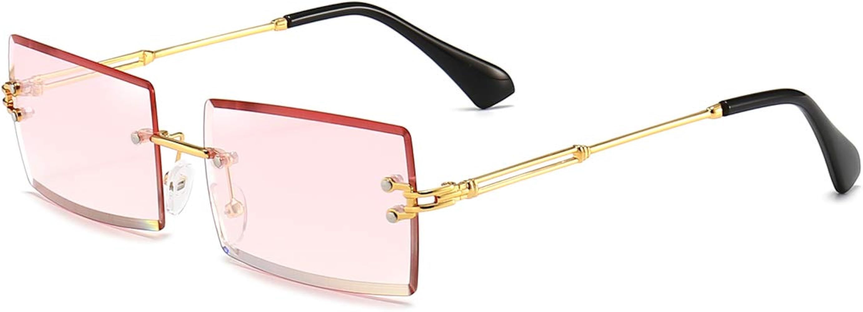 Dollger Rimless Rectangle Sunglasses for Women Fashion Frameless Square Glasses for Men Ultraligh... | Amazon (US)
