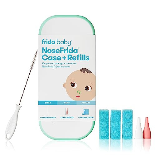 Frida Baby NoseFrida Case + Refills Accessories Kit, Includes Storage Travel Case, Bristle Cleaning Brush, 9 Hygiene Filters & 2 Tips for Cleaning and Storage of the NoseFrida Nasal Aspirator for Baby | Amazon (US)