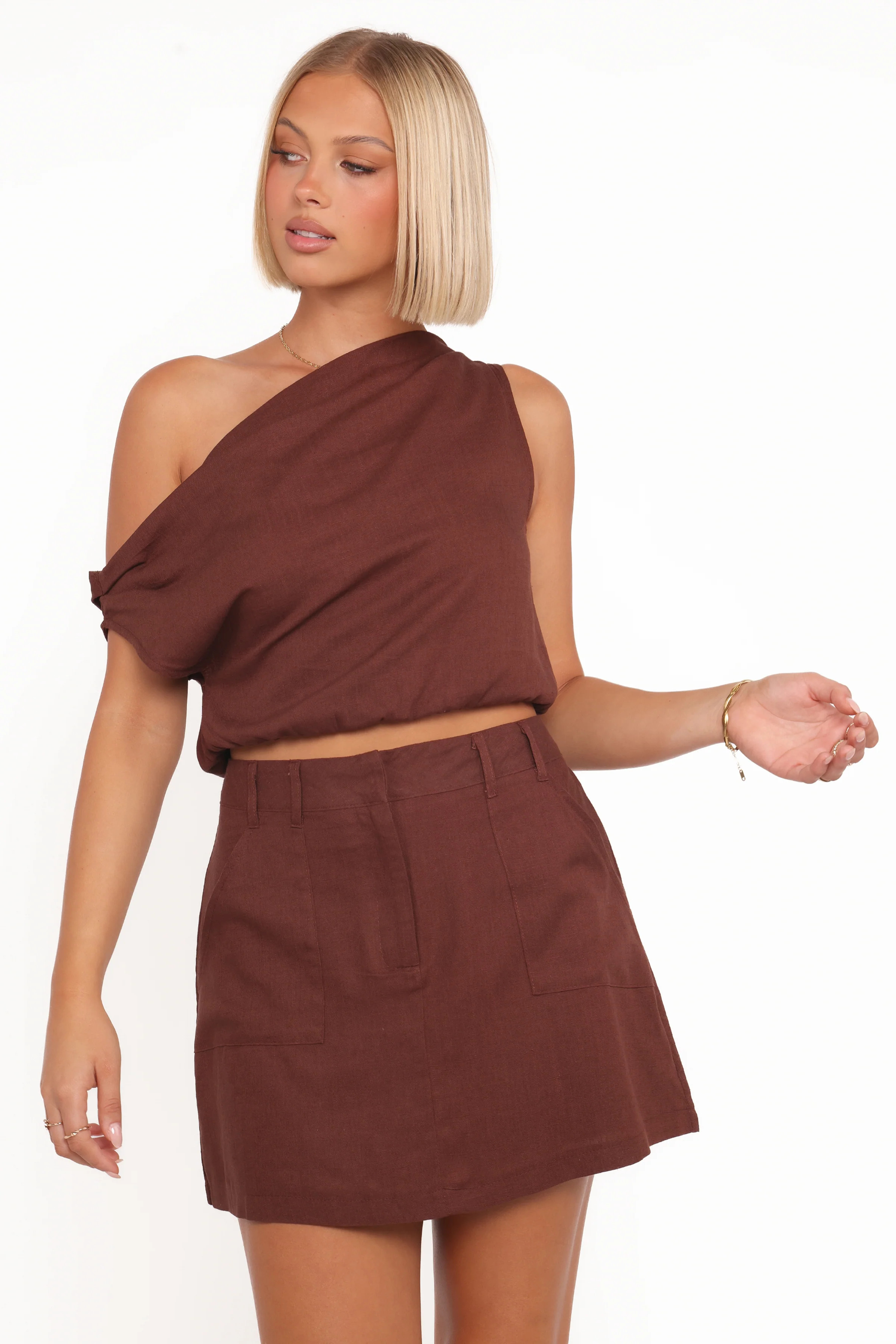 Shaw Mini Skort - Chocolate Brown | Petal & Pup (US)