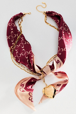 Maeve Logo Silk Scarf Necklace | Anthropologie (US)