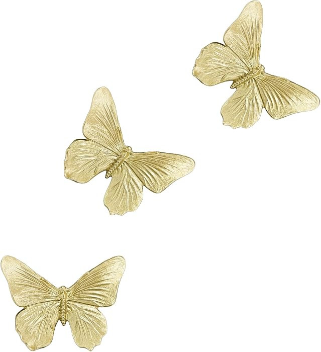 GUSFREUD 3D Butterfly Wall Decor Set – Resin Wall Decorations for Living Room, Bedroom, Garden,... | Amazon (US)
