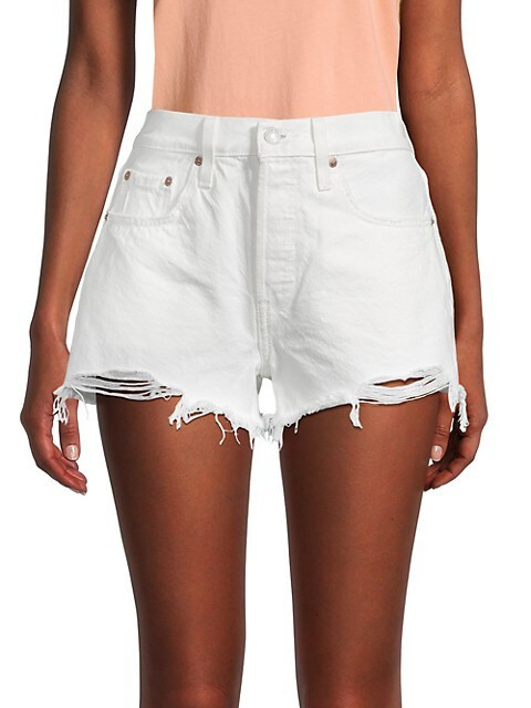 Raw-Edge Denim Shorts | Saks Fifth Avenue OFF 5TH