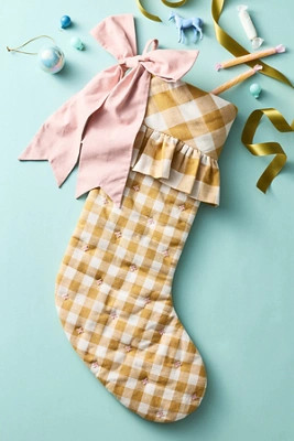 Gingham Bow Stocking | Anthropologie (US)