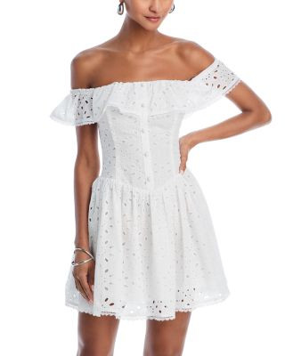 AQUA Eyelet Mini Dress - Exclusive  | Bloomingdale's Women | Bloomingdale's (US)