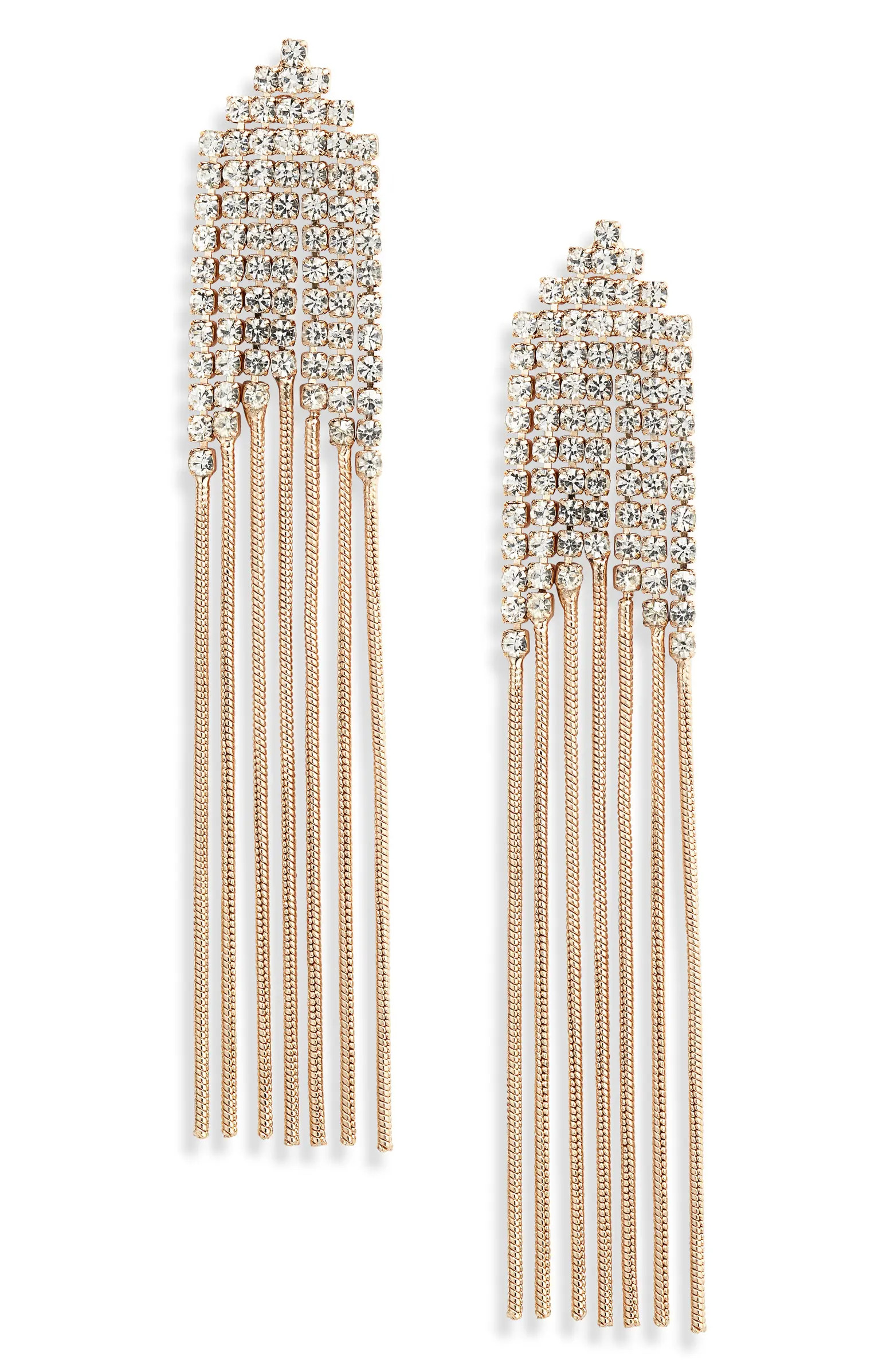 Crystal Chain Fringe Drop Earrings | Nordstrom Rack