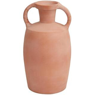 Litton Lane Orange Terracotta Jug Ceramic Decorative Vase with Handles 043853 - The Home Depot | The Home Depot