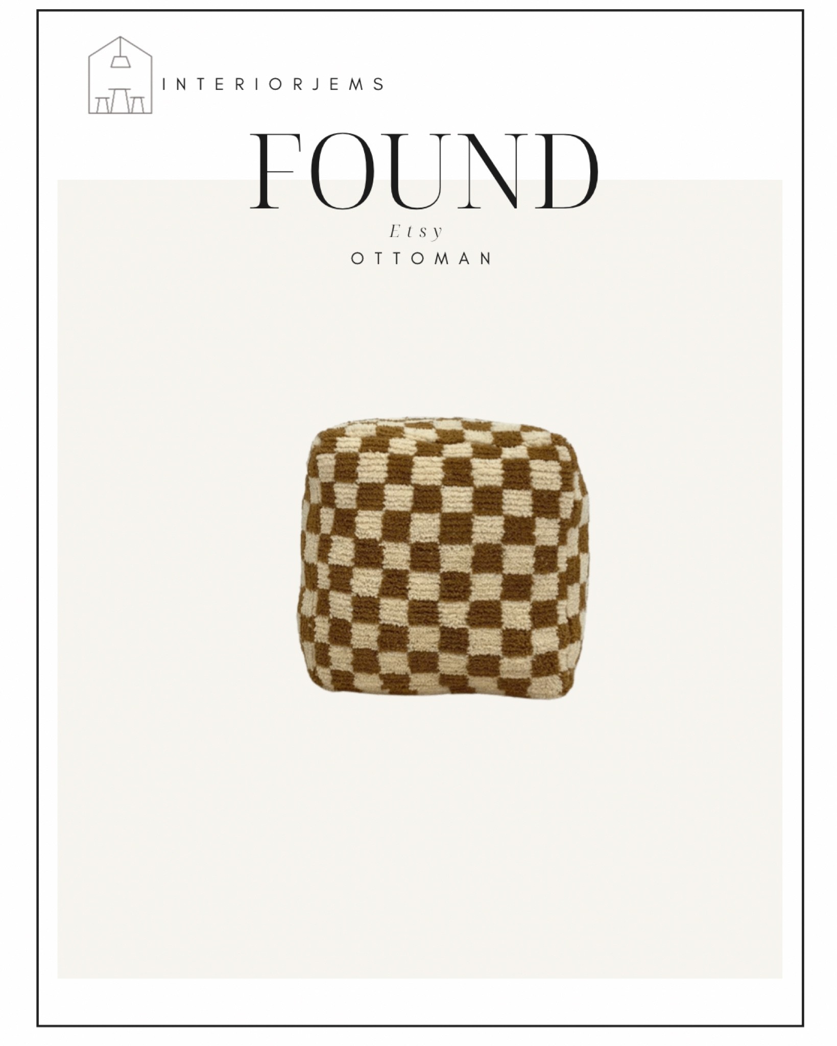 Checkered floor pouf, cube seating, Etsy ottoman, living room furniture 

#LTKstyletip #LTKhome #LTKsalealert