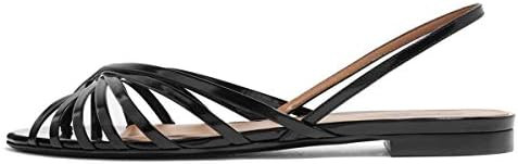 YDN Womens Peep Toe Hollow Out Slingback Flats Sandals Comfort Cutout Summer Shoes Size 4-15 US | Amazon (US)