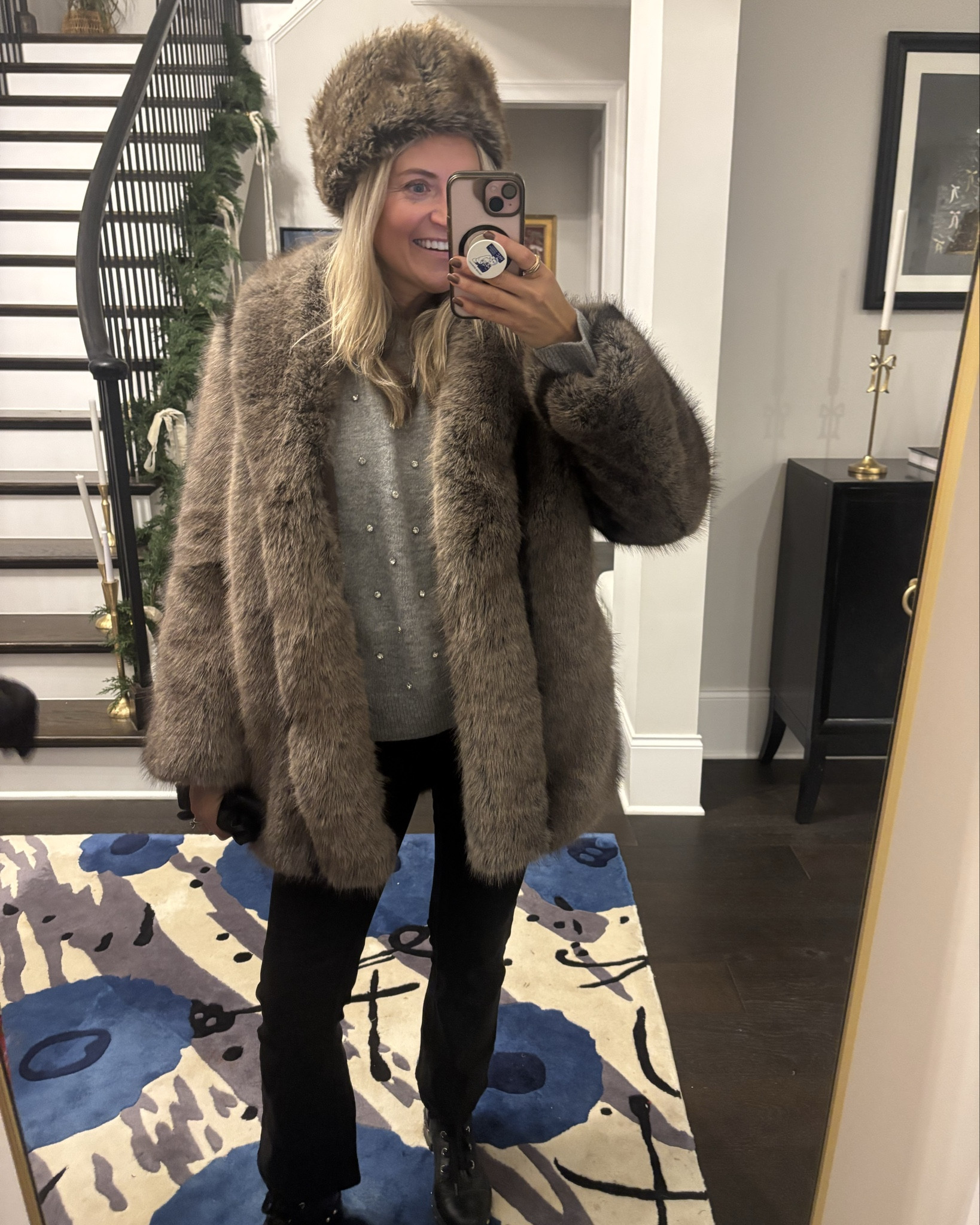 Christmas in our town.  One of the best weekends of the year.  Feeling so spoiled in my new faux fur coat, gifted to me by a sweet (and generous) friend.  

#LTKHoliday #LTKOver40 #LTKSeasonal