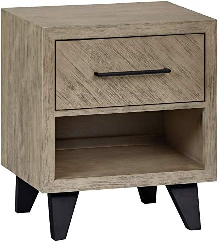 Amazon Brand – Stone & Beam Baird Cube-Shaped Acacia Nightstand with Legs, 22"W, Grey | Amazon (US)