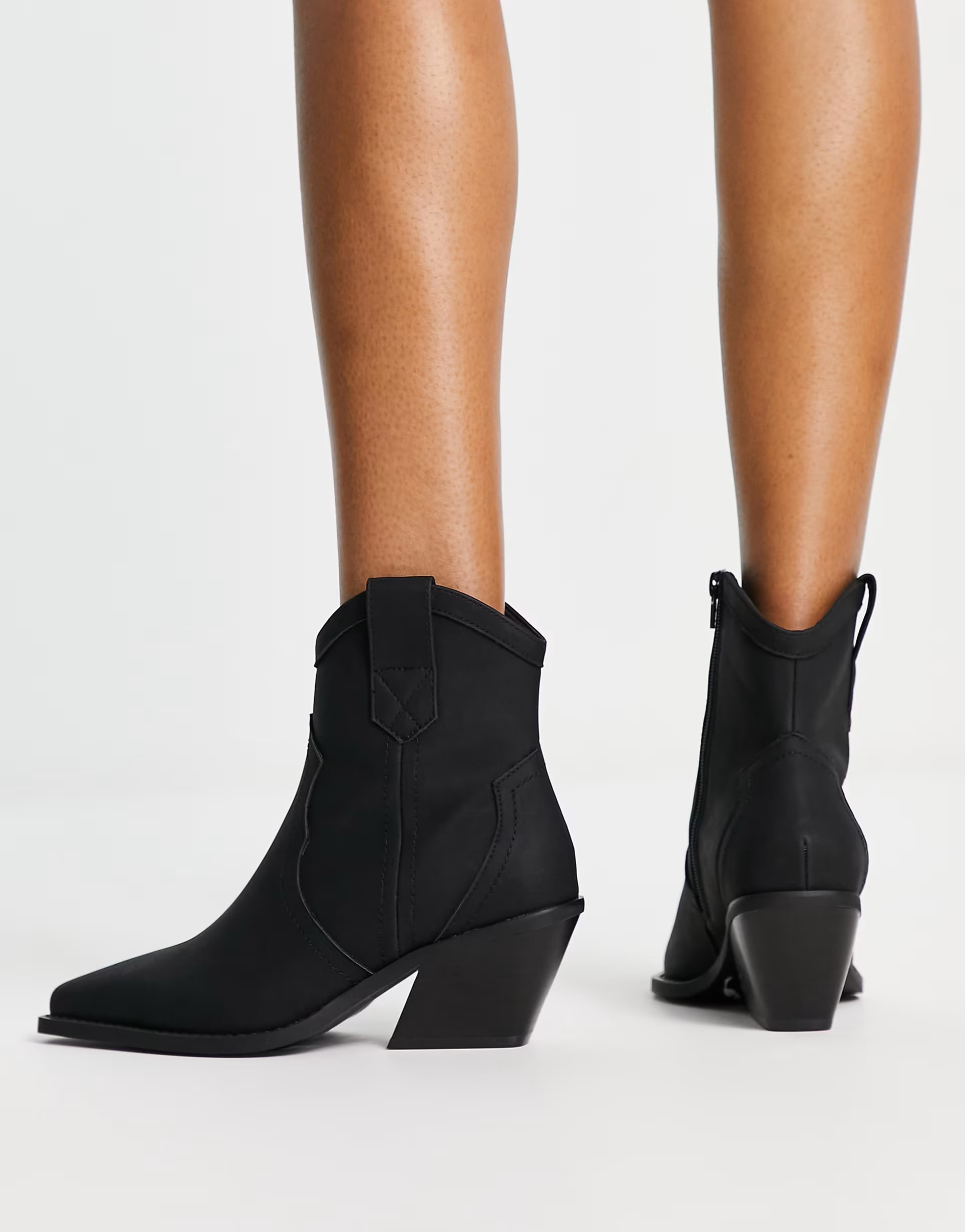 ASOS DESIGN Wide Fit Rocket western ankle boots in black | ASOS (Global)