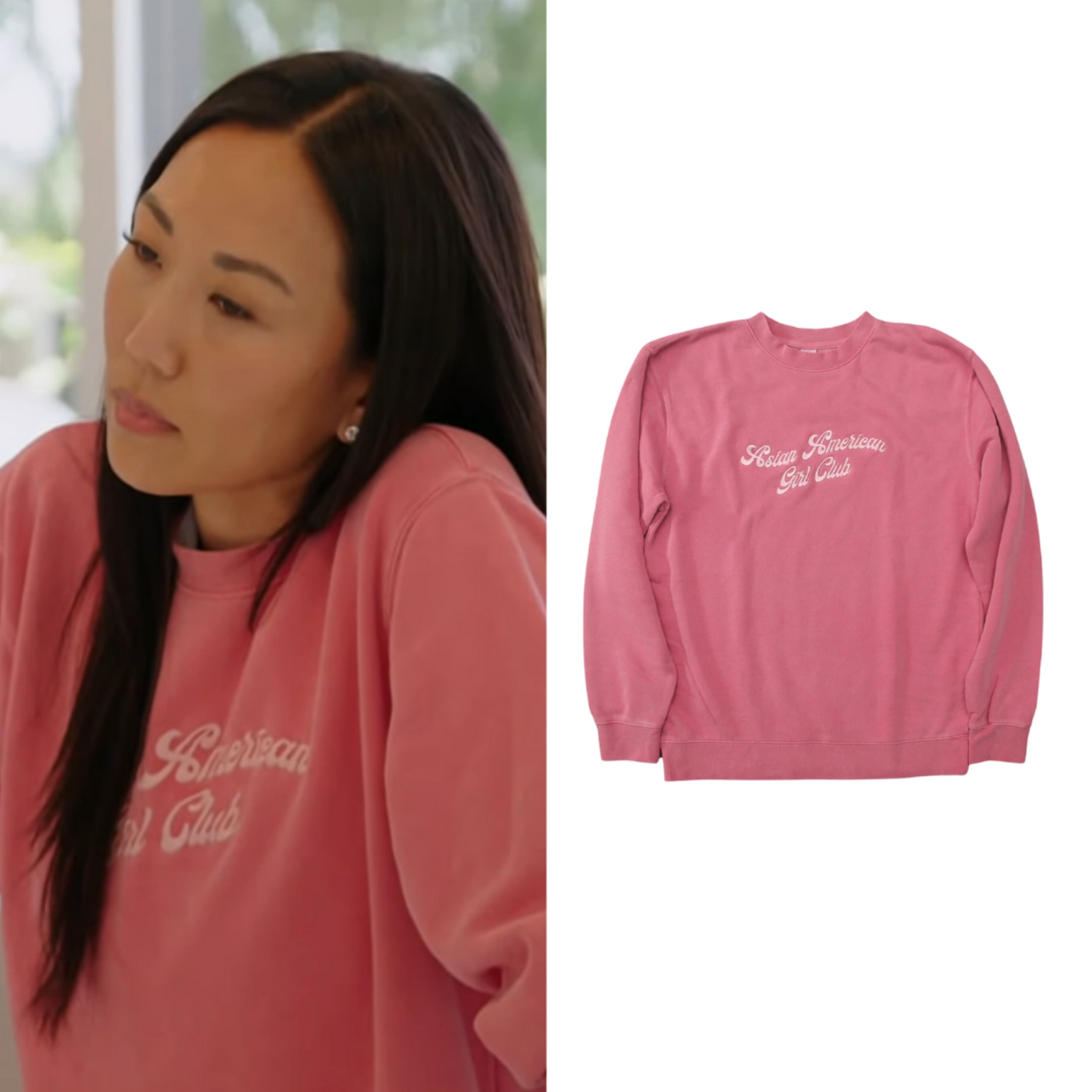 Katie Ginella’s Pink Embroidered Sweatshirt 