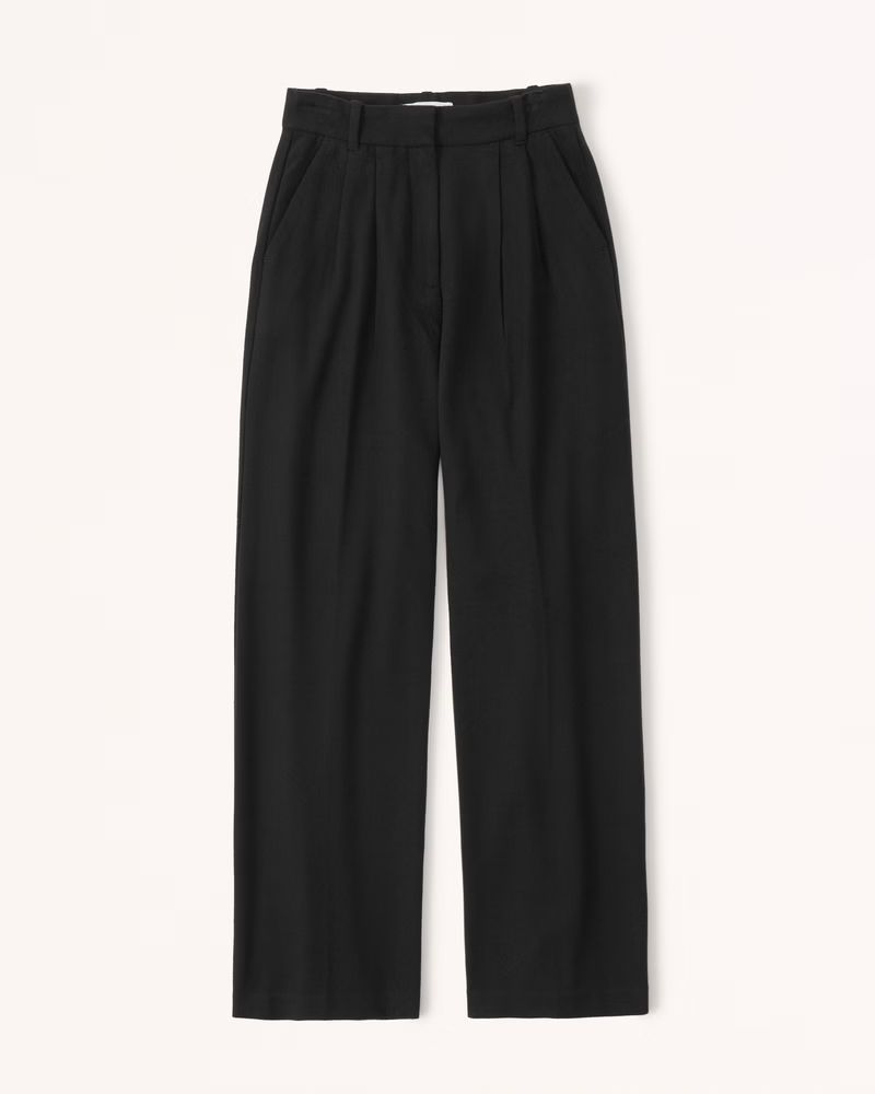 Abercrombie & Fitch Women's A&F Sloane Tailored Brushed Suiting Pant in Black - Size SMST | Abercrombie & Fitch (US)