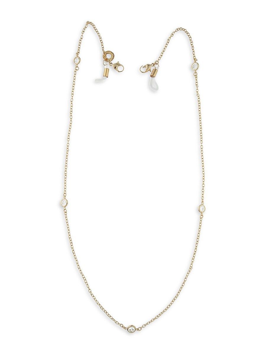 CZ by Kenneth Jay Lane Women's Look of Real 14K Goldplated & Crystal Mask Chain | Saks Fifth Avenue OFF 5TH (Pmt risk)