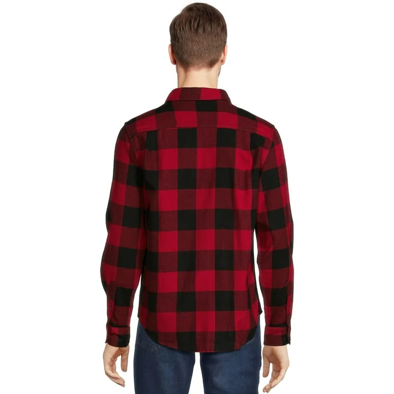 George Men's Long Sleeve Flannel Shirt, Sizes XS-3XLT | Walmart (US)