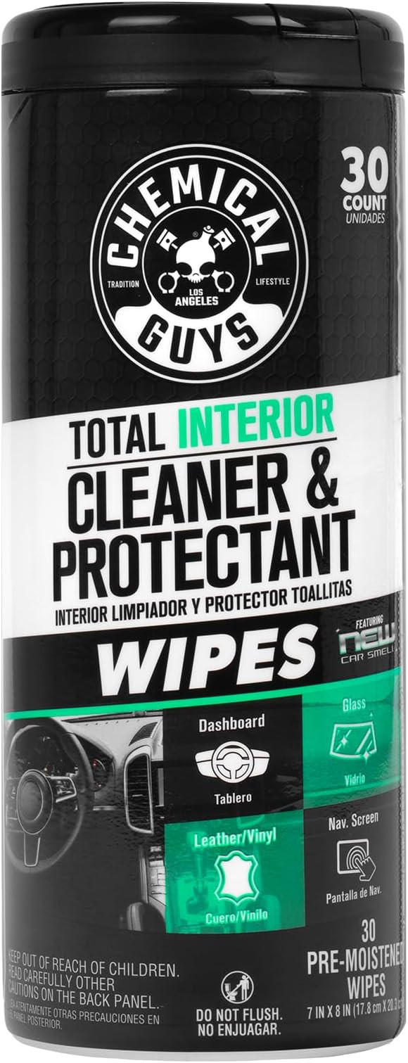 Chemical Guys, Total Interior New Car Smell Cleaner & Protect Wipes, 30 Ct | Amazon (US)