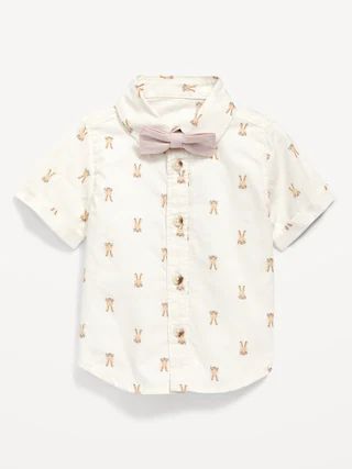 Short-Sleeve Printed Shirt and Bow-Tie Set for Baby | Old Navy (US)