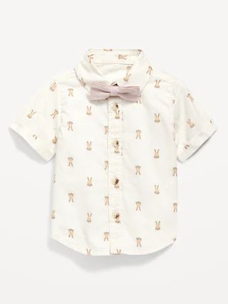 Short-Sleeve Printed Shirt and Bow-Tie Set for Baby | Old Navy (US)