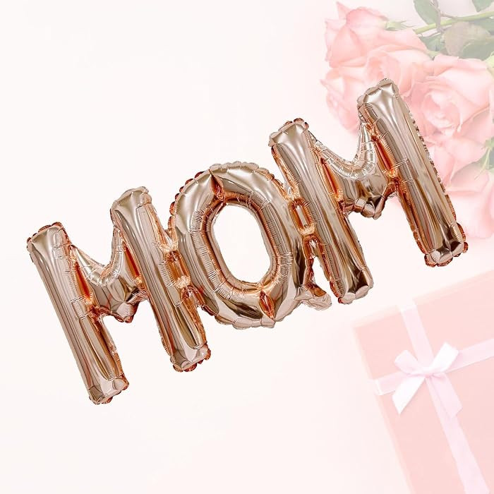 Mother's Day Balloons Rose Gold Mom Balloons Letter Balloon Conjoined Mom Foil Balloon for Mother... | Amazon (US)