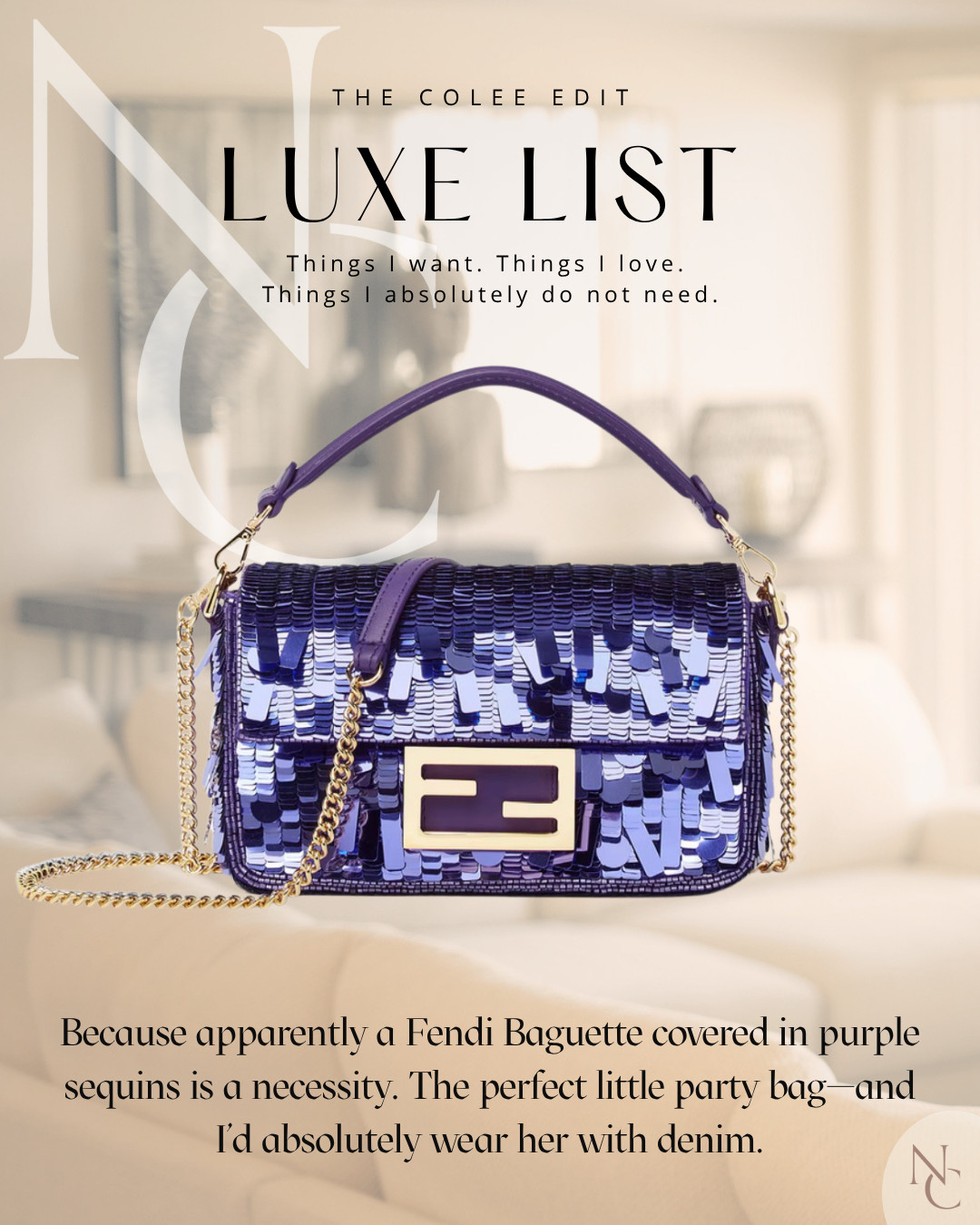 Purple sequins + a Fendi Baguette = absolutely no self-control. 💜 Such a fun statement bag with denim, a simple dress or an all-black look. 

 #LTKdayinmylife #LTKstorytime #LTKSeasonal