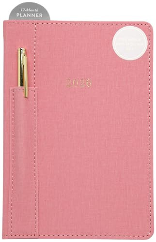 WORLD TRAVELER 2026 Planner - Weekly and Monthly Planner - 6x8 Planning Notebook & Calendar Agenda with Pen, Pink Textured | Amazon (US)