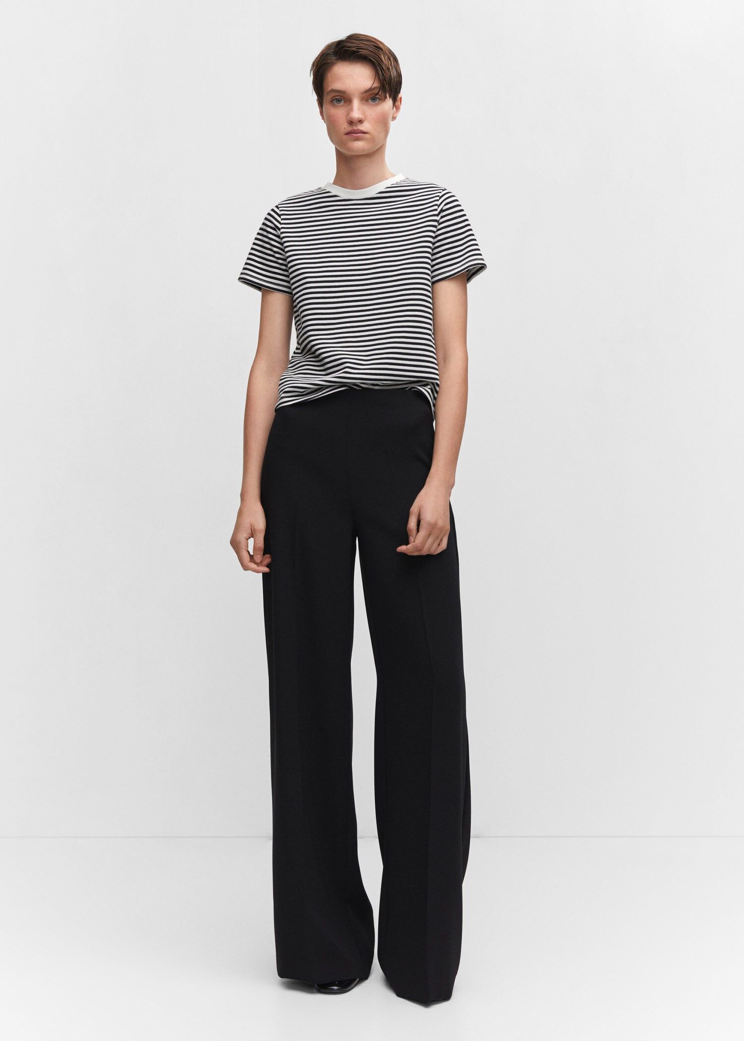 Striped cotton t-shirt -  Women | Mango USA | MANGO (US)