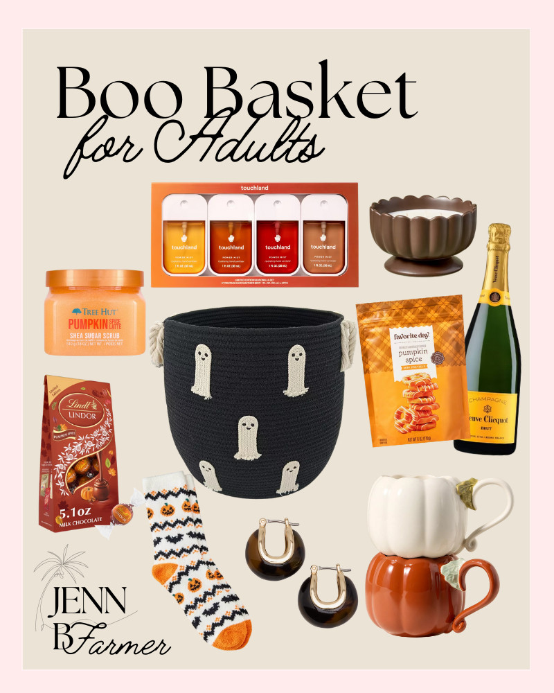 A boo basket for adults! Add in all of the favorite goodies with this boo basket from Kohl's!



gift guide, boo basket, gifts for her, ulta beauty, candle, target, goodies, champagne, fuzzy socks, coffee mug 

 #LTKFallSale #LTKSeasonal #LTKParties