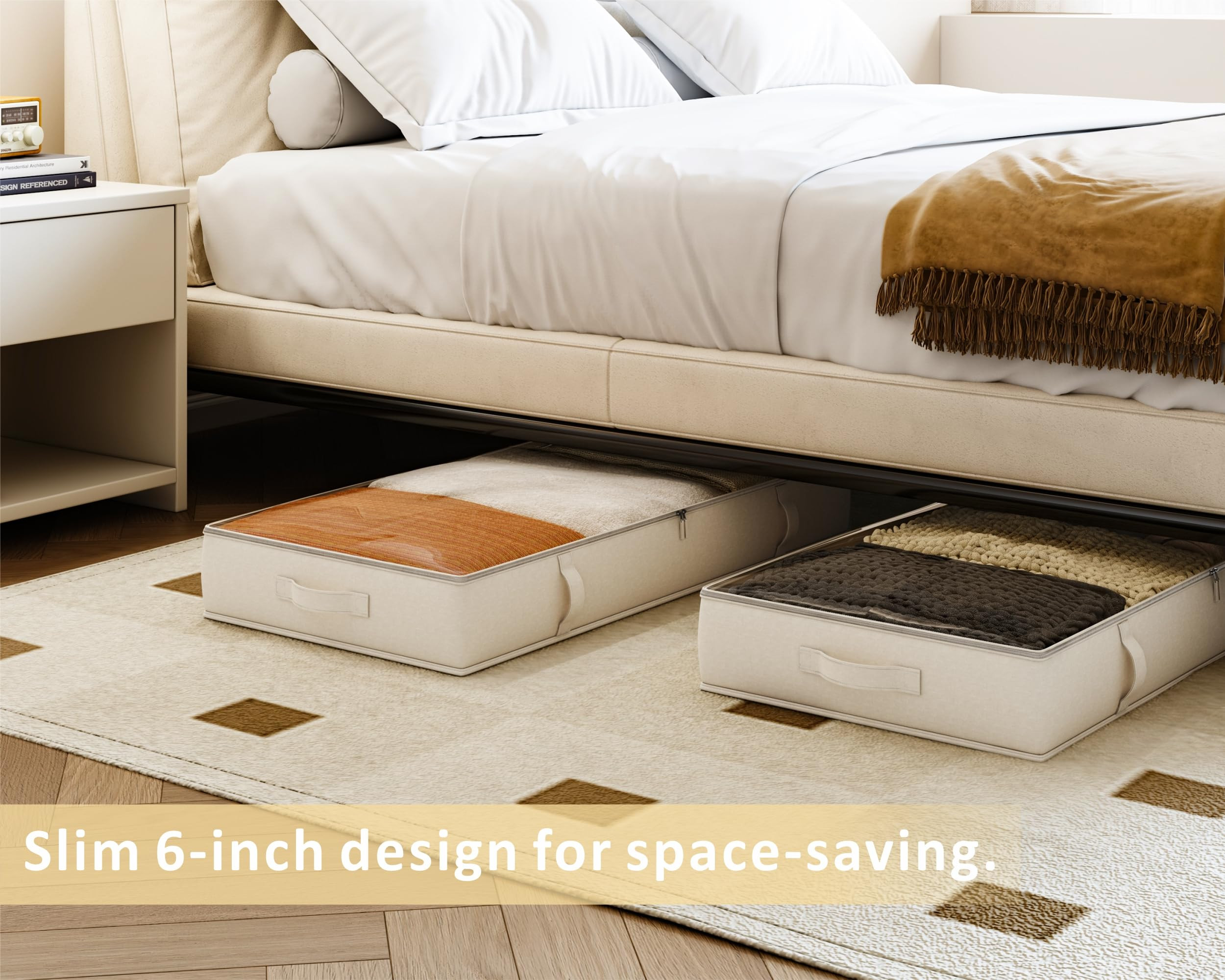 Vailando Under Bed Storage Containers, Underbed Storage Bins with 6 Inches Tall, Clothes Storage ... | Amazon (US)