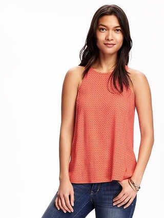 Patterned High-Neck Trapeze Tank for Women | Old Navy US