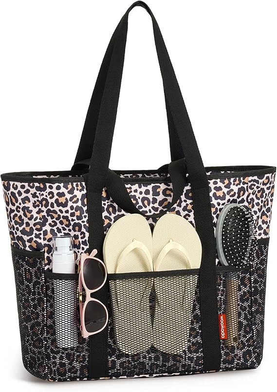 WOOMADA Large Mesh Beach Tote -Tote Bag for Towels & Vacation Essentials | Amazon (US)