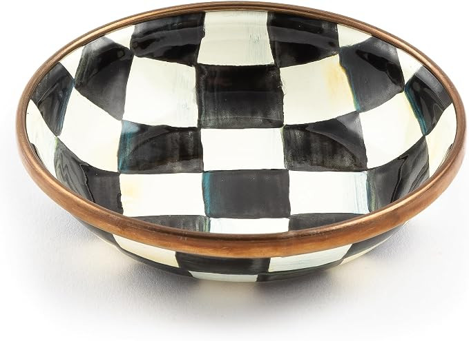 MACKENZIE-CHILDS Enamel Dipping Bowl, Small Serving Bowl for Entertaining, Black-and-White Courtl... | Amazon (US)