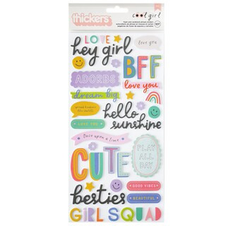Pebbles Cool Girl Thickers Stickers 107/Pkg-Phrase | Michaels | Michaels Stores