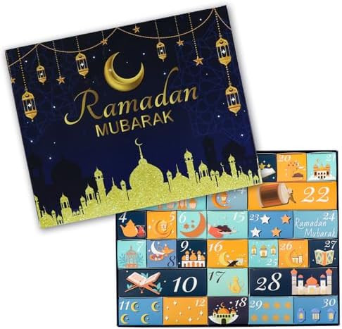 Ramdan Advent Calendar with 30 Pcs Drawers, Empty Eid Mubarak Coutdown Boxes, Fillable Ramadan Gi... | Amazon (US)