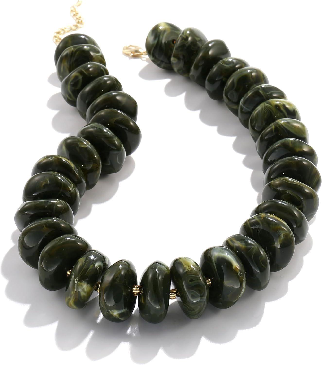 CONRAN KREMIX Colorful Chunky Beaded Necklace for Women,Large Acrylic Bead Choker Statement Necklace Cute Trendy Surfer Beach Strand Necklaces Jewelry Gifts | Amazon (US)