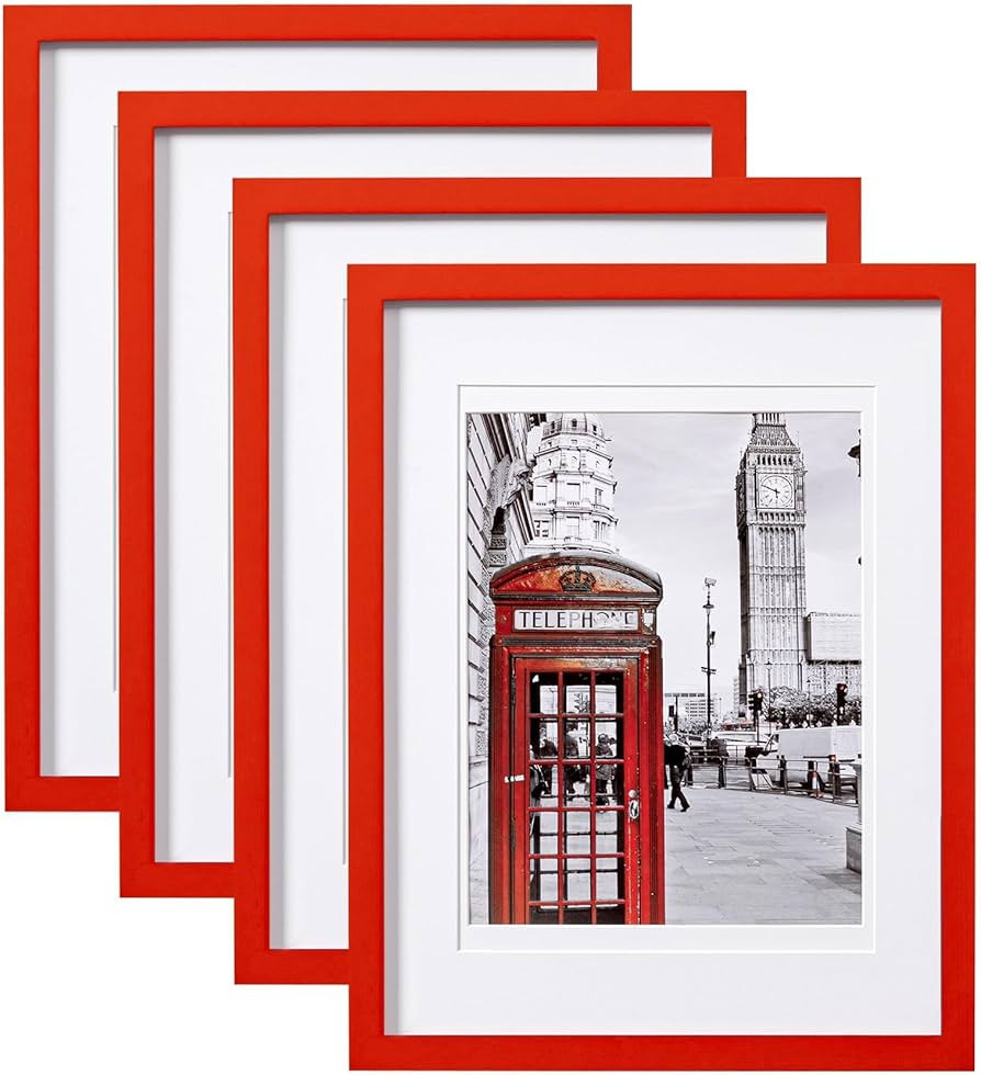 eletecpro 11x14 Picture Frame 4 Pack Made of Solid Wood and Strong Durable Glass, Display 8x10 an... | Amazon (US)