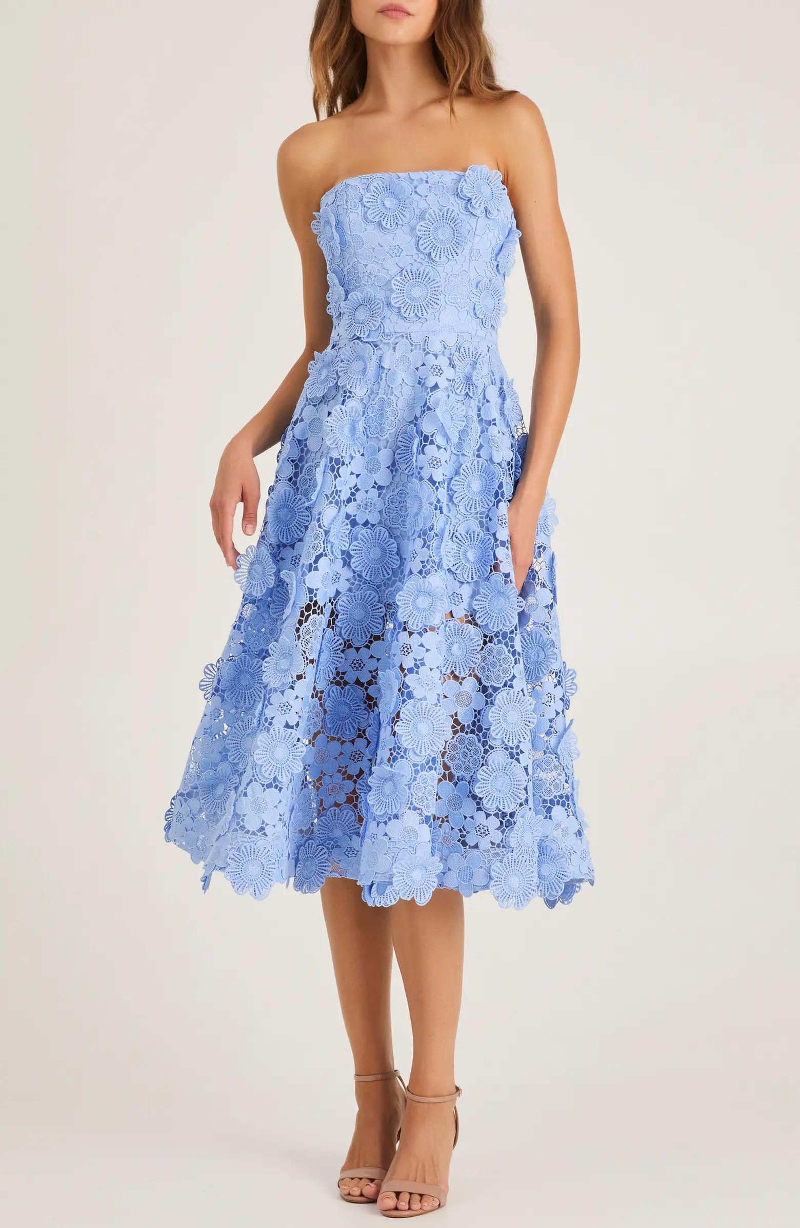 HELSI Florence 3D Floral Embroidered Fit & Flare Cocktail Dress | Nordstrom | Nordstrom