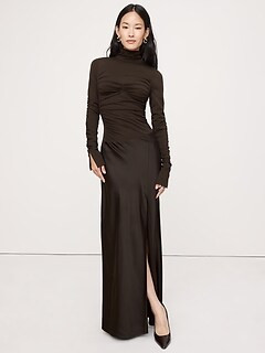 Product detailsThings we love about this cute maxi dress: the semi-sheer burnout velvet, the turt... | Banana Republic (CA)