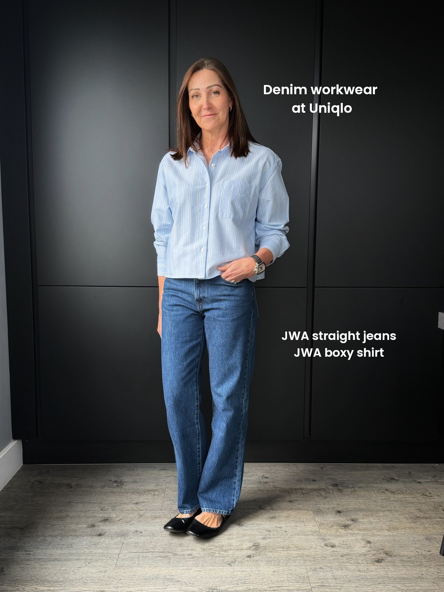 JWA pieces at Uniqlo to update your work wardrobe. This boxy short is soft,  a fabulous shape and comes in loads of colours. The straight jeans are flattering and ideal for a more structured work wardrobe. I wear a M shirt and 25/31 jeans

#LTKover50style #LTKuk #LTKworkwear