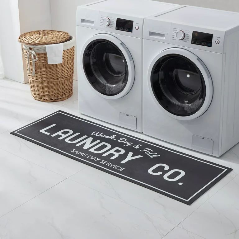 Mainstays 20" x 59" Laundry Indoor Runner Rug, Black | Walmart (US)